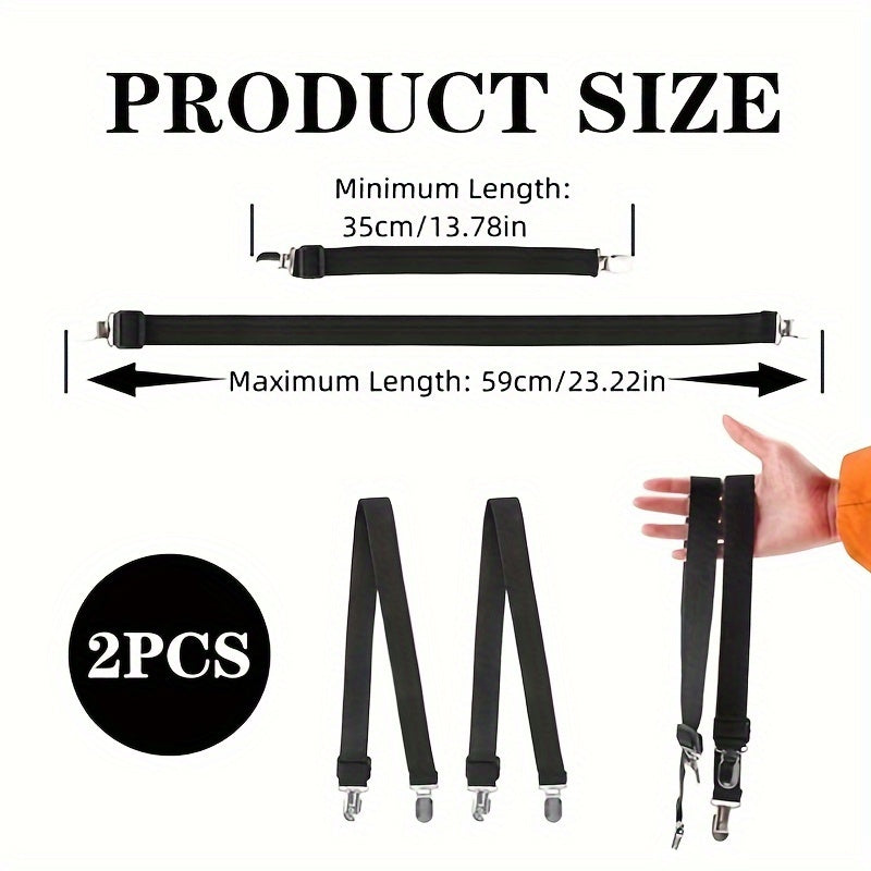 Pair of Quilt Holder Straps Adjustable Bed Sheet Clips Woven Fabric Elastic Bands