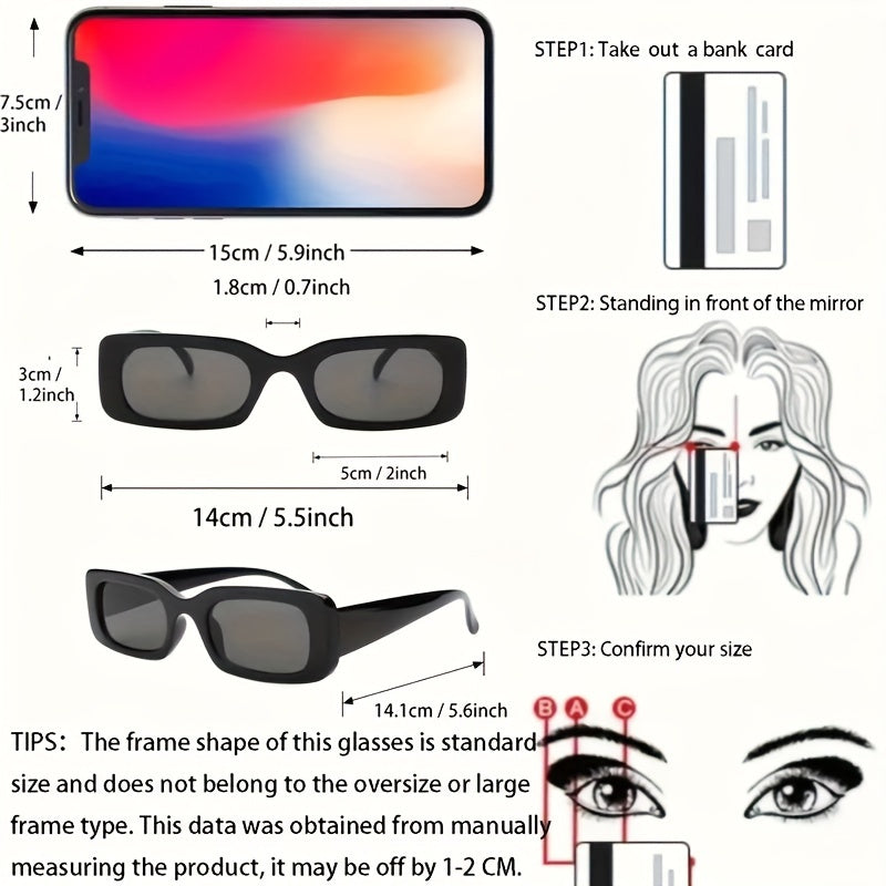 Women's Glasses Set 6 Pairs Oval Square Cat-Eye Polycarbonate Frames for Daily Wear