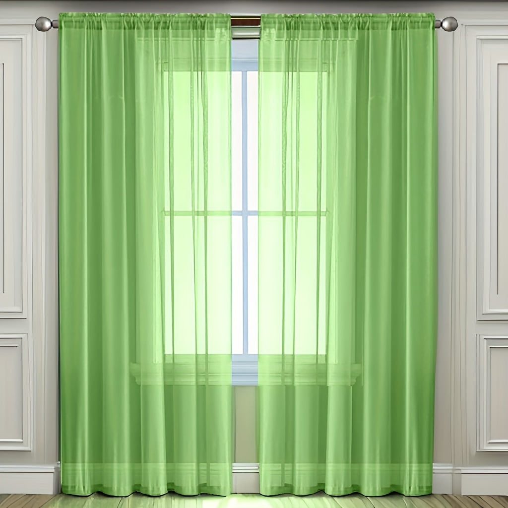 Sheer Polyester Curtain Panel for Bedroom and Living Room Light and Airy Fabric Rod Pocket Top