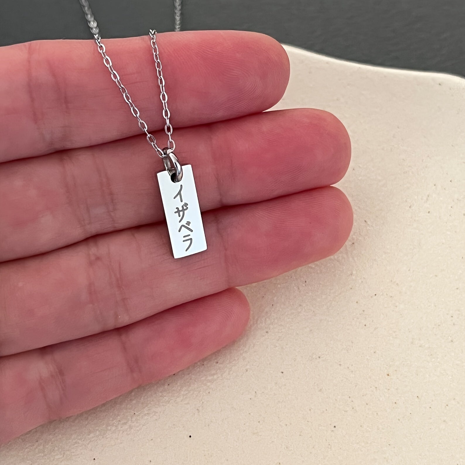 Personalized Korean Name Pendant Necklace Stainless Steel Traditional Jewelry Gift
