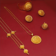 Vintage Copper Alloy Jewelry Set with Necklace Earrings Ring Bracelet and Head Chain for Weddings and Parties