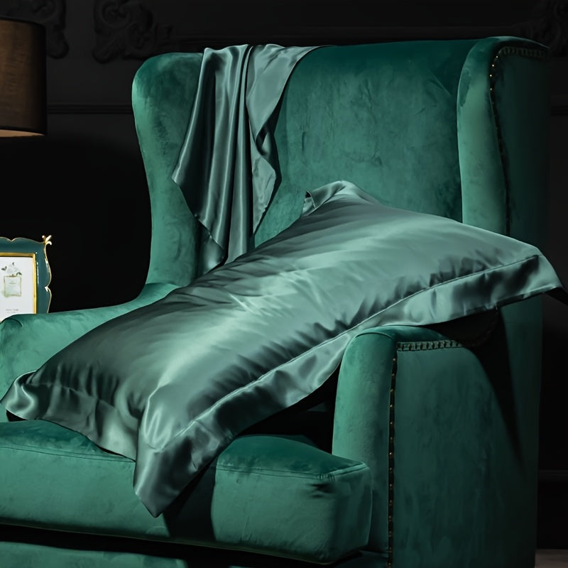 Set of 2 Mulberry Silk Pillowcases 25 Momme Satin Weave Hypoallergenic Solid Color