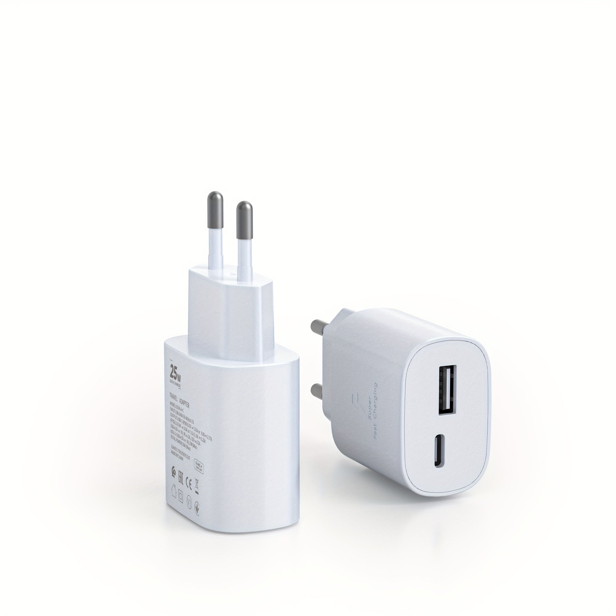 25W Dual USB Wall Charger Fast Charging EU Plug for Tablets and Smartphones