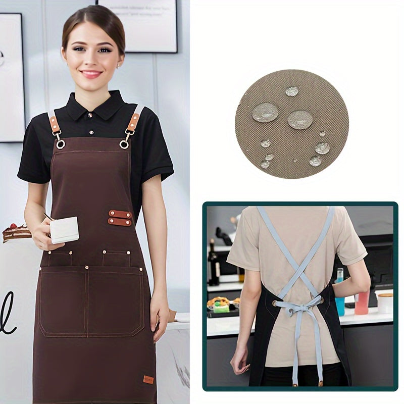 Waterproof Stain-Resistant Restaurant Apron with Pockets for Men and Women