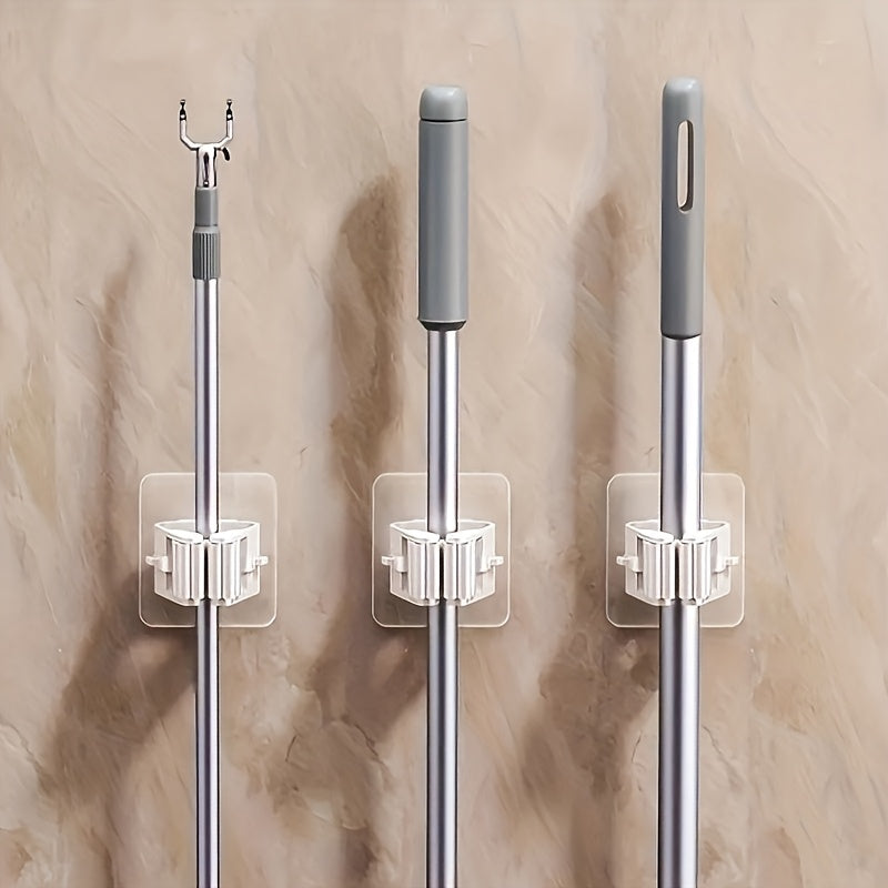 3 dona osilgan mop saqlash racki, burilishli, teshiksiz, hammom uchun tashkilotchi, plastmassa supurgi tutgich, joyni tejovchi