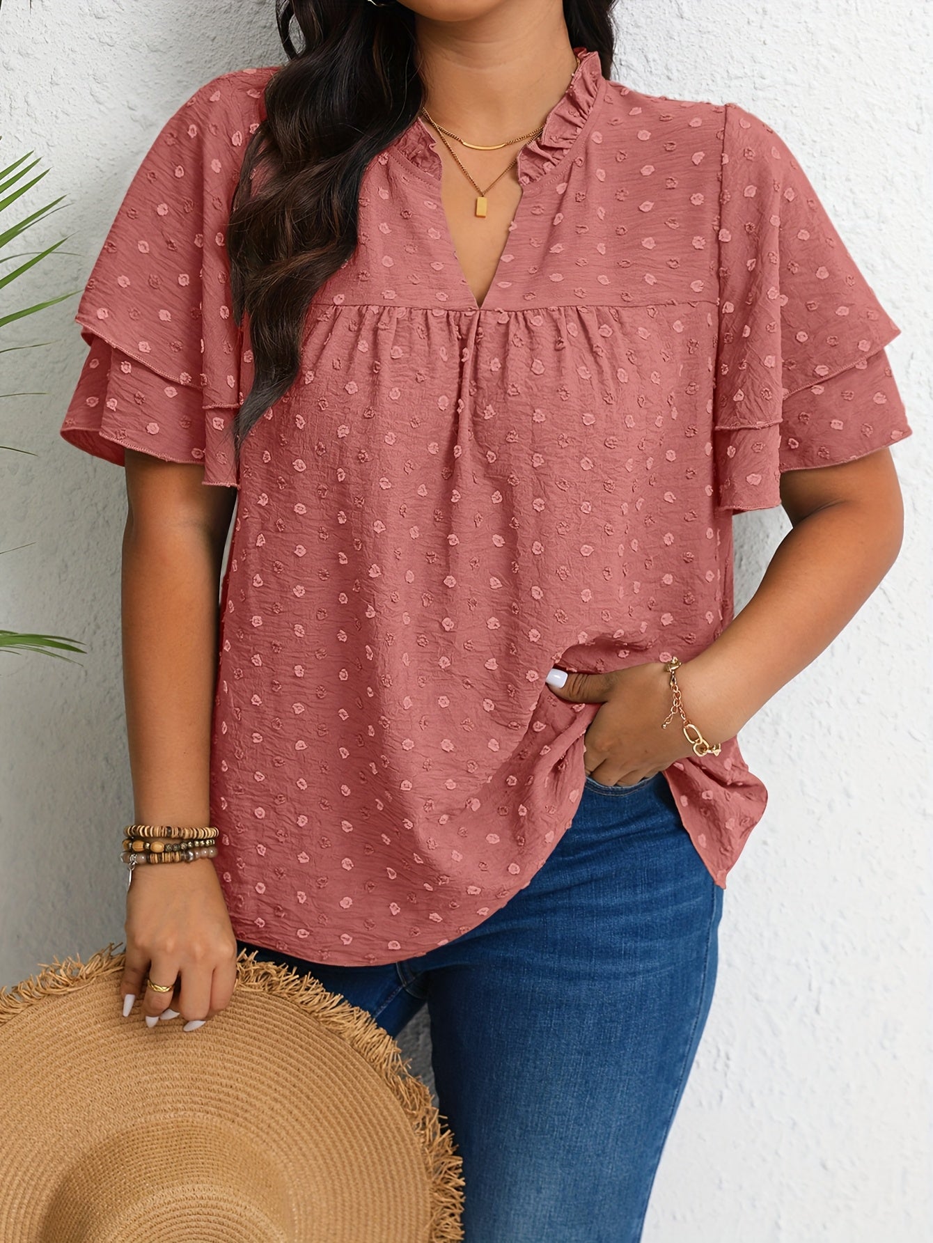 Plus Size Women's Casual Shirt Forest Green Size 1X