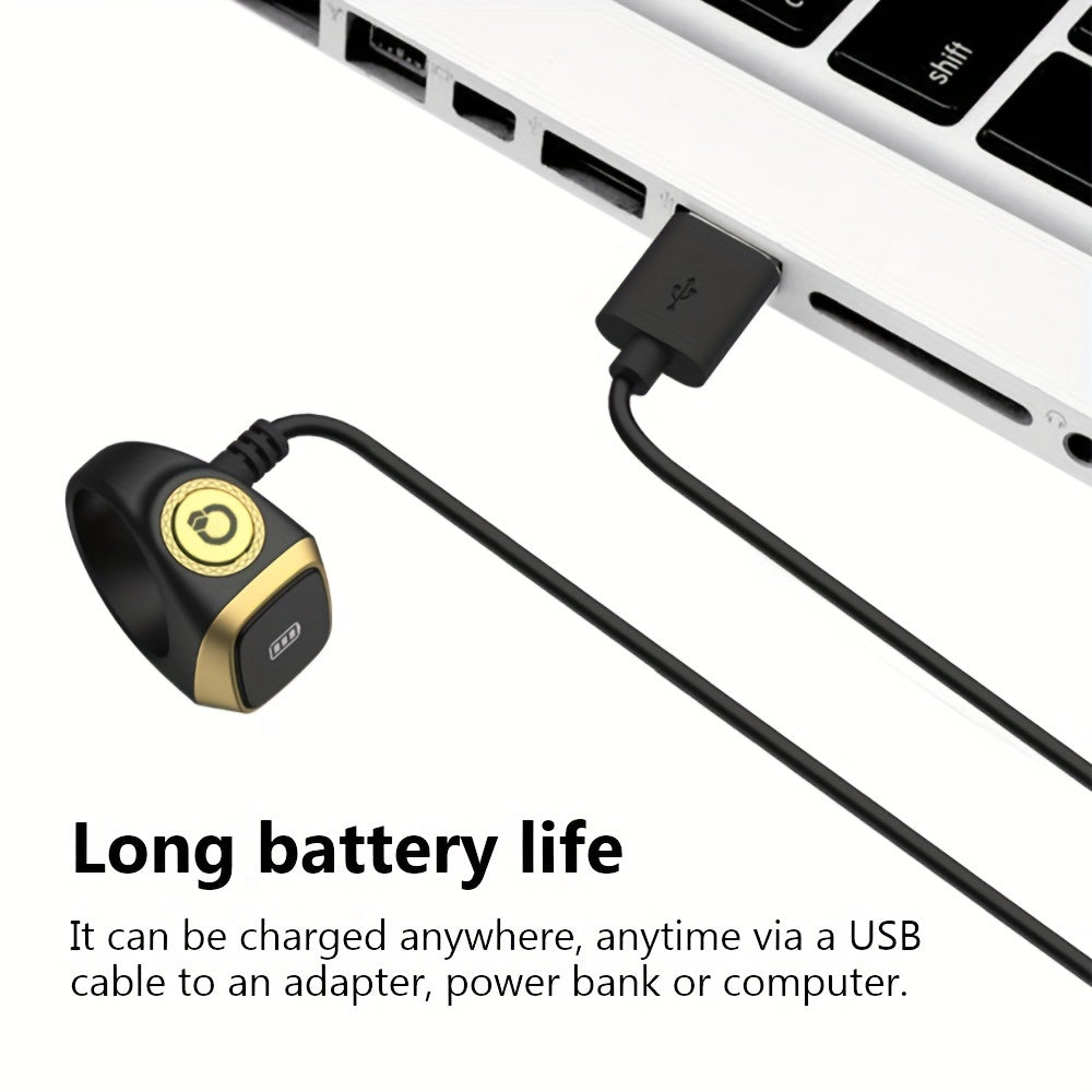 Smart Ring 22mm Wireless Rechargeable Durable PC Black Grey Ramadan Mubarak