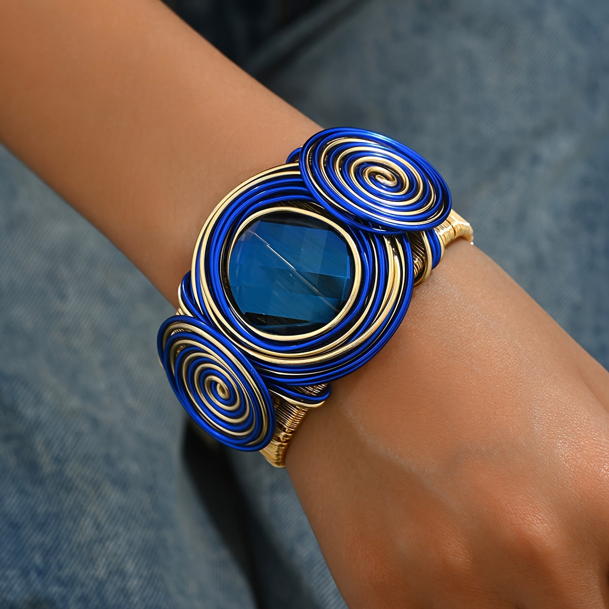 Bohemian Handmade Open Bangle Bracelet Exquisite Craftsmanship