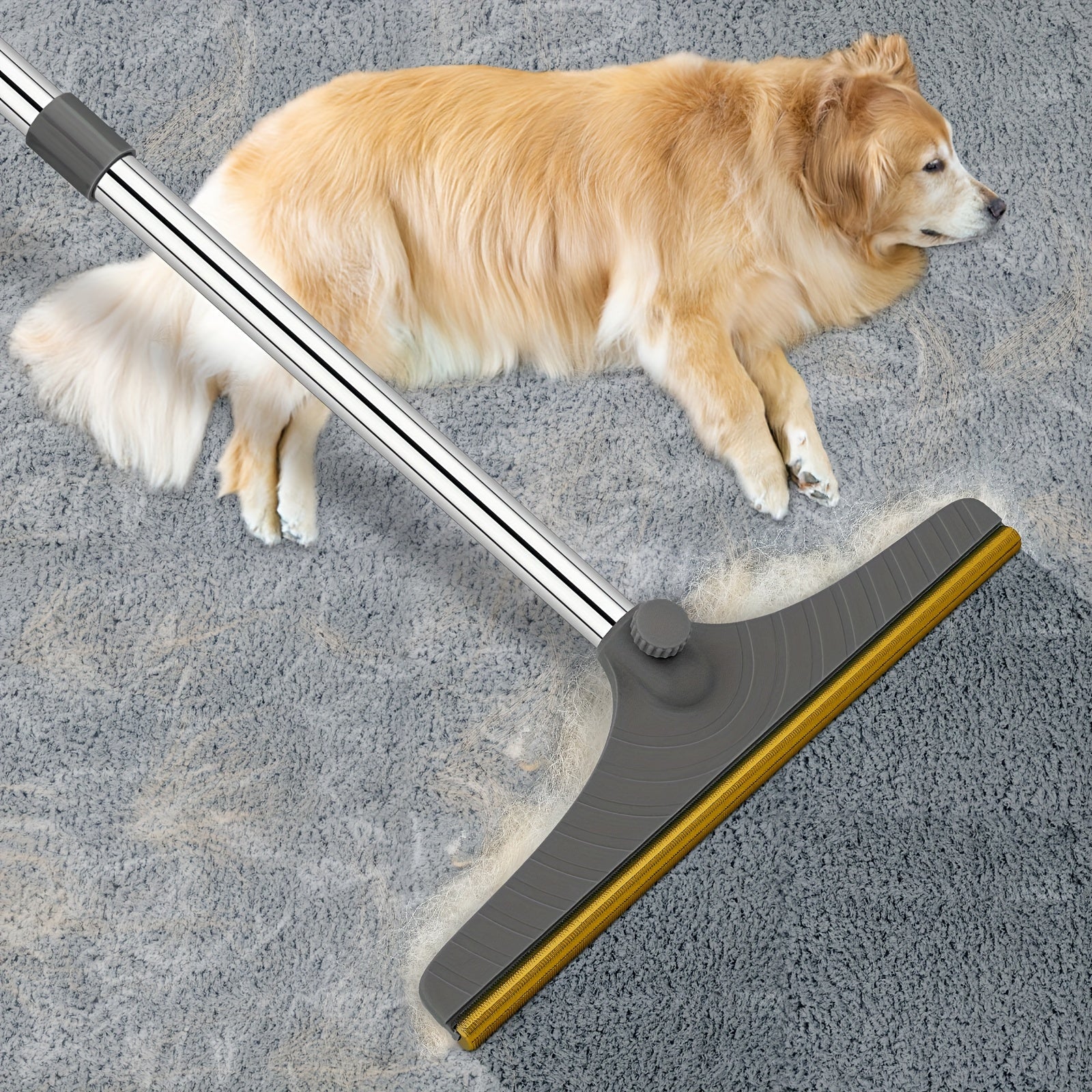 Adjustable Dog Deshedding Brush Plastic Metal No Battery