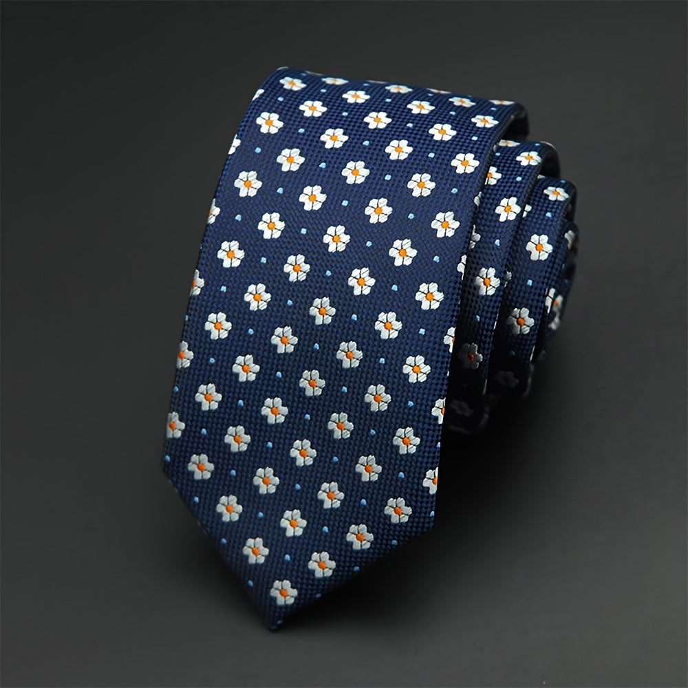 Erkaklar uchun Slim 6cm galstuk, ijodiy naqsh bilan, to'ylar, kechalar va biznes uchun