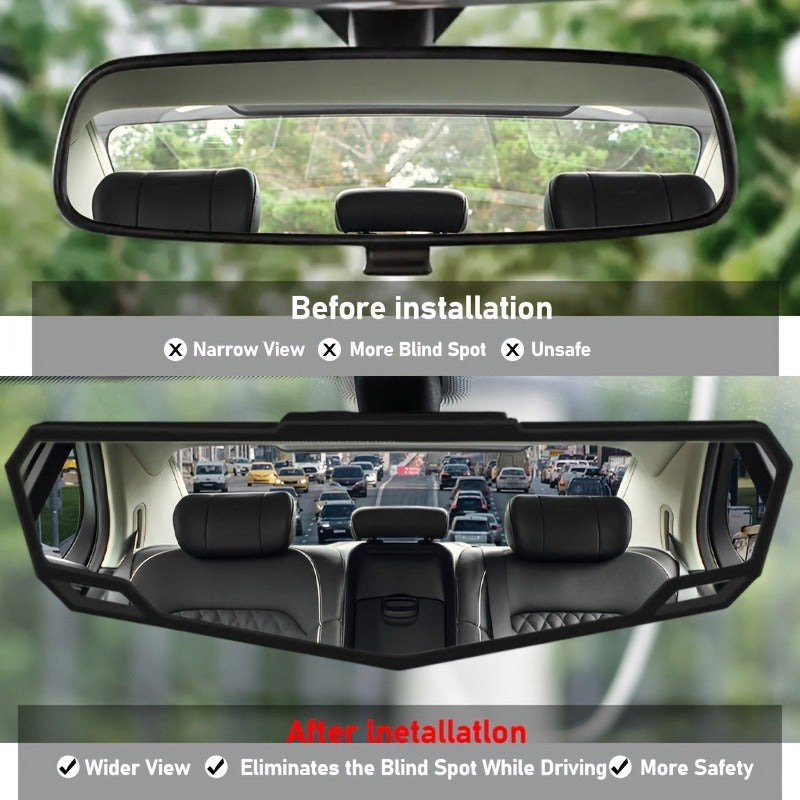 Universal Wide-Angle Panoramic Car Rearview Mirror Clip-On DurableSafety