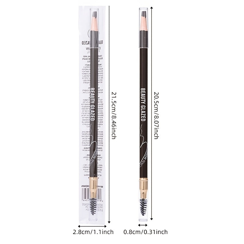 Lápiz de cejas a prueba de agua de larga duración para todo tipo de piel, diseño de doble punta