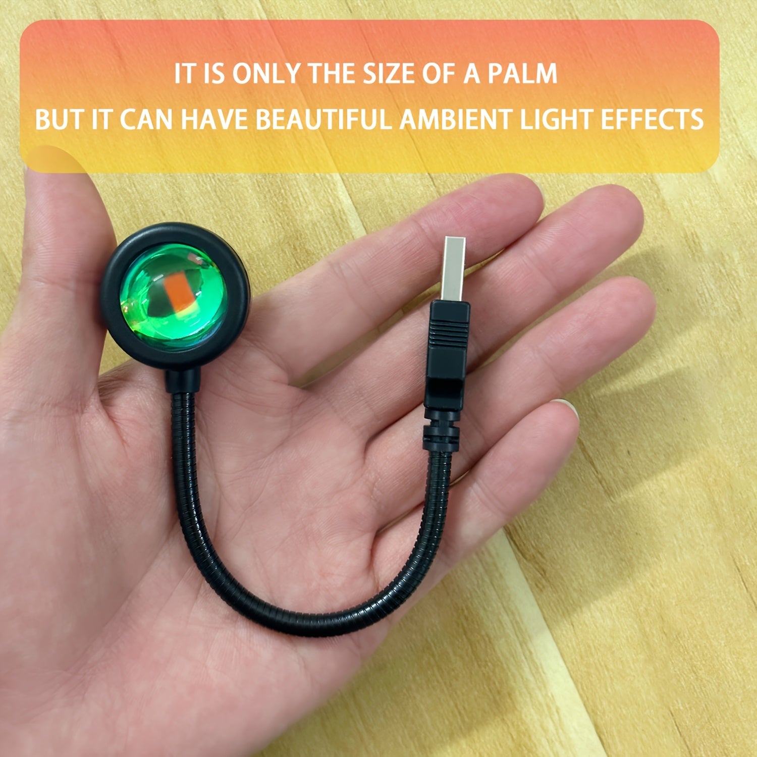 USB Night Light with Sunset and Rainbow Projection for Romantic Bedroom and Living Room Decor