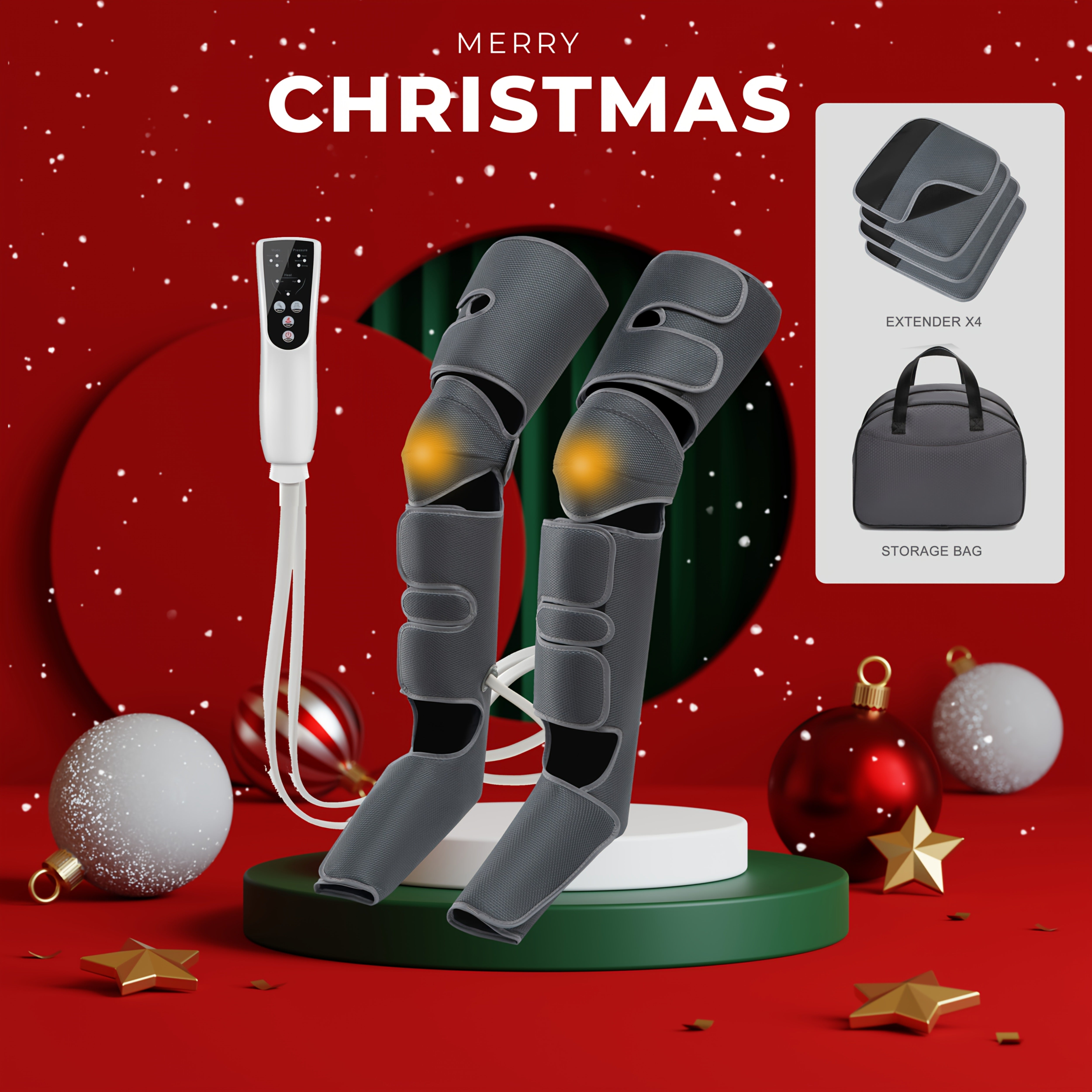 Heated Foot Leg and Calf Massager with Adjustable Straps Digital Display for Men and Women