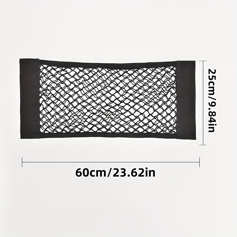 Universal Car Organizer with Storage Pockets and Elastic Mesh for Seat Back and Trunk