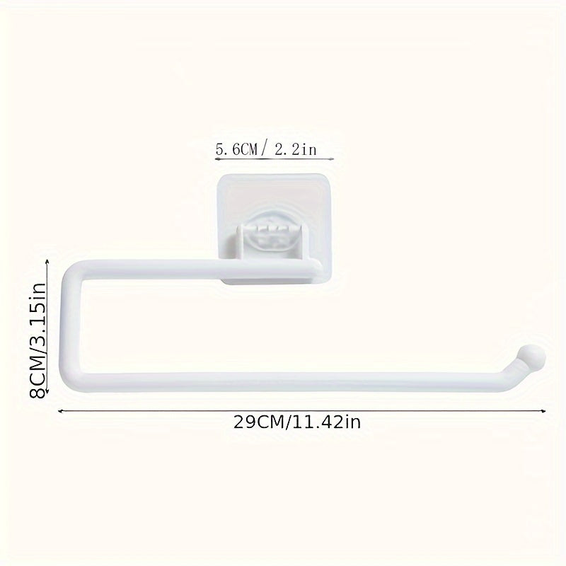 Soporte de papel toalla de plástico de montaje en pared para cocina y baño, estante de almacenamiento, 6.86x28.96x7.87cm
