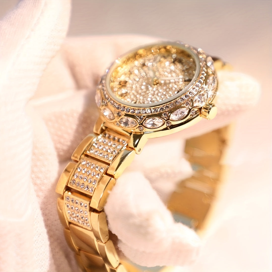 Women's Roman Numeral Bracelet Watch with Rhinestone and Quartz