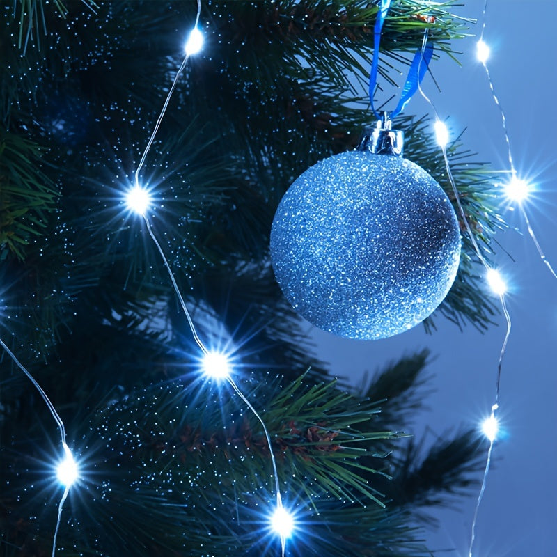 50 светодиодов солнечных fairy lights на медной проволоке, 8 режимов, белые, для уличного декора.