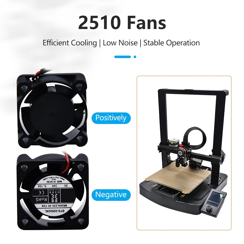 3D Printer Dual Ball Axial Fan 2510 24V for CR10-SE Ender3 V3 SE Cooling Fast Heat Dissipation