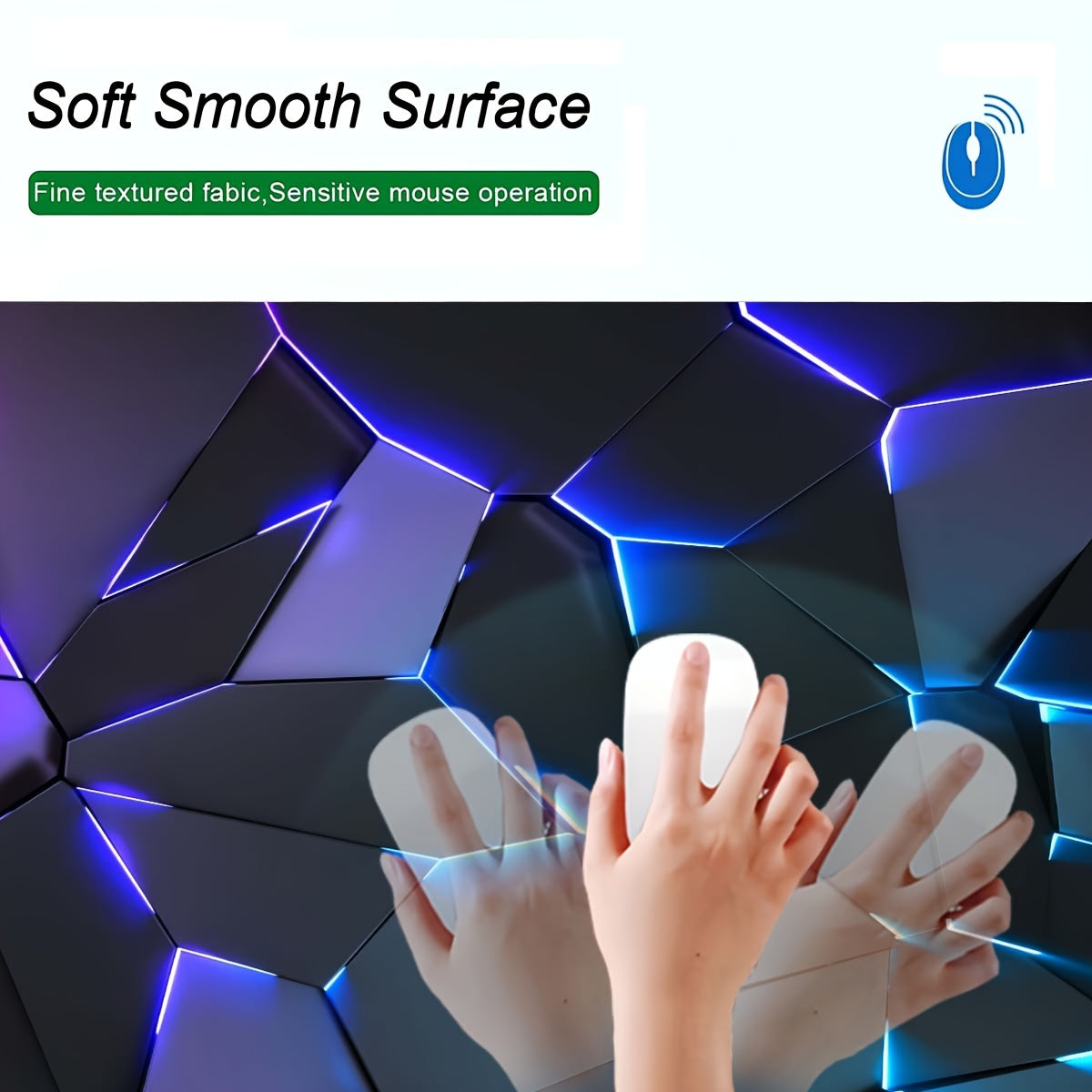 Geometric Gaming Mouse Pad Waterproof Non-Slip Polyester Desk Mat for Gamers and Office