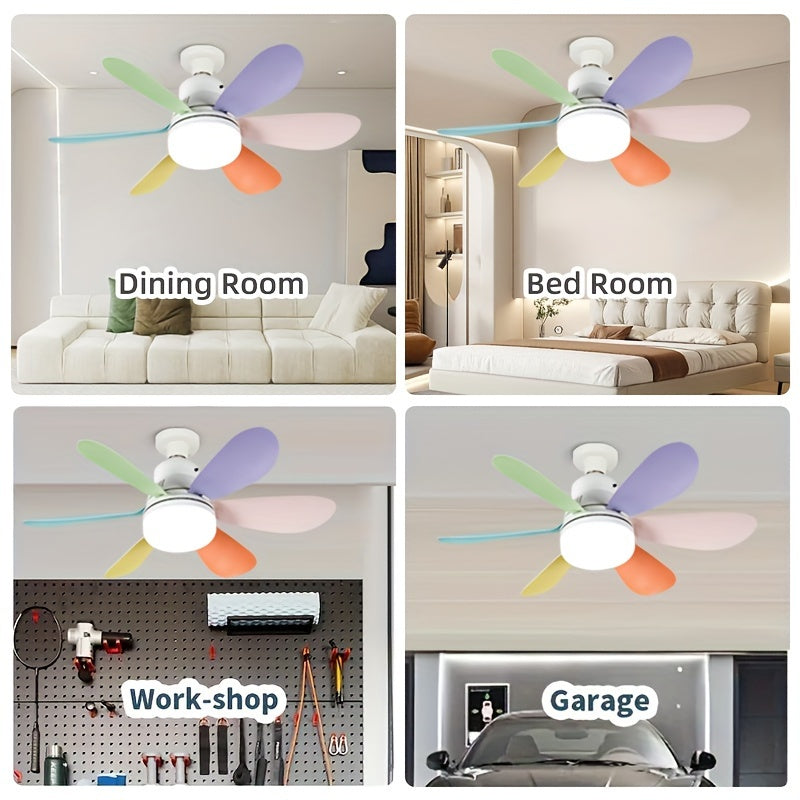 Dimmable E26/E27 Ceiling Fan with Remote Control for Bedroom Kitchen Living Room