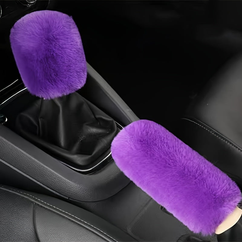 Car Interior Accessories 2Pcs Plush Winter Insulation Gear Shift Covers