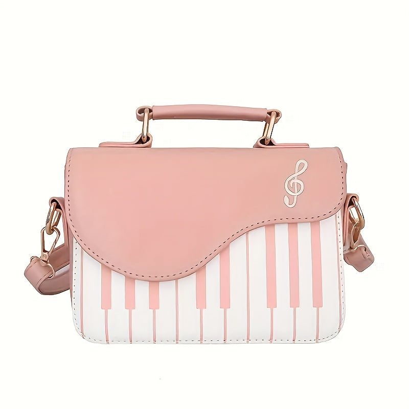 Women's Black and White Plaid Shoulder Bag with Adjustable Strap Zipper Closure