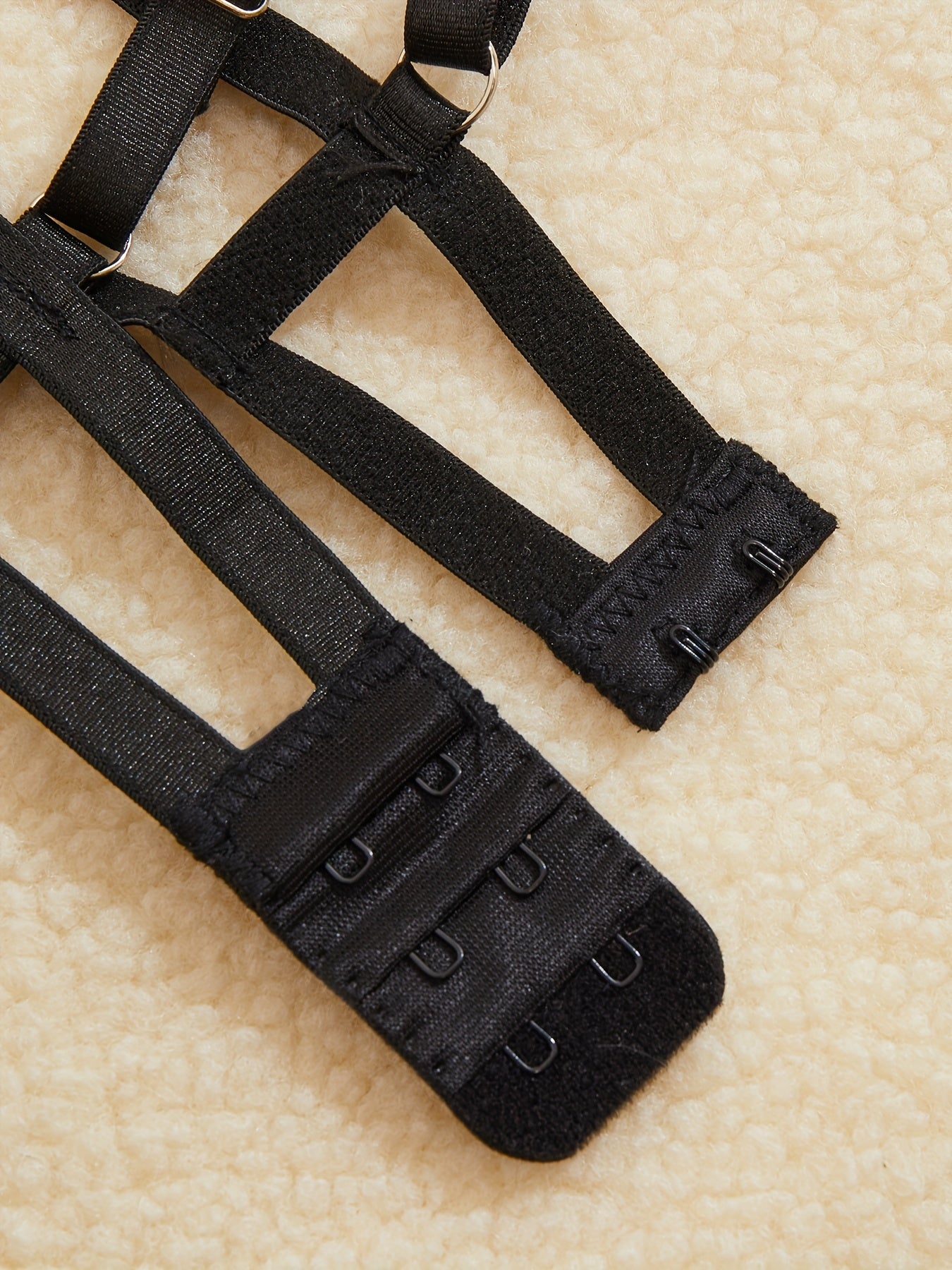 Women's Black Semi-Transparent Lace Edge Steel Ring Lingerie