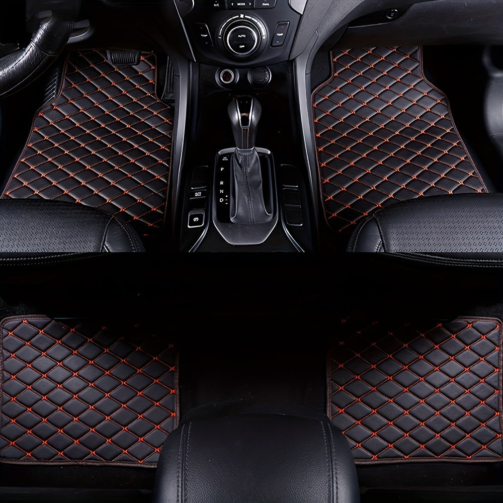 Car Floor Mats Waterproof Full Set Leather Interior Front Rear Automotive Accessories