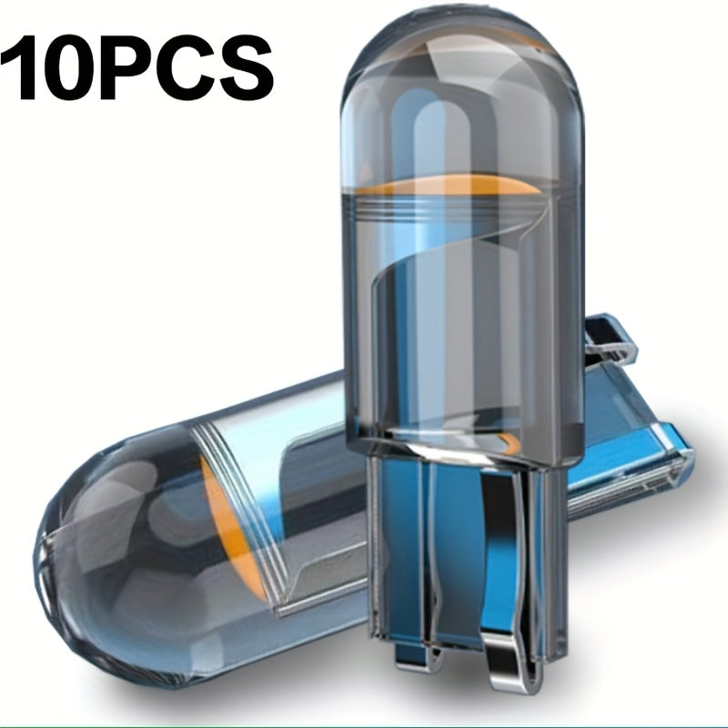 12V W5W LED Glass Bulbs 6000K White Light for Car Interior, 10-20 Pack