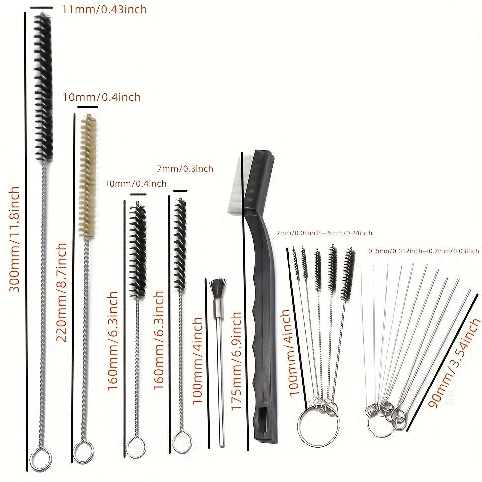 21pcs Car Paint Airbrush Cleaning Brush Set for Spray Gun Nozzles