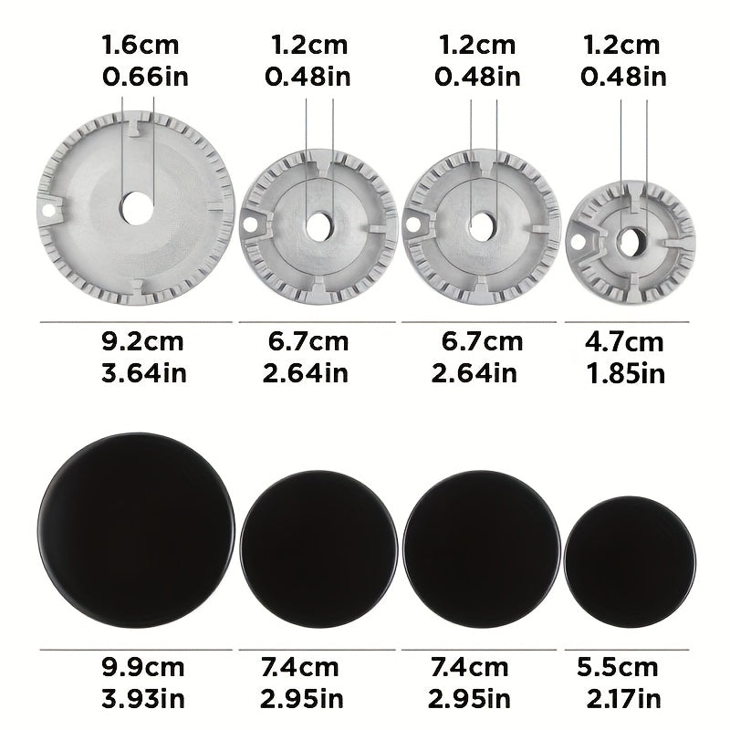 4-Piece Metal Gas Stove Burner Cover Set Fireproof Guards for Gas Cooktop