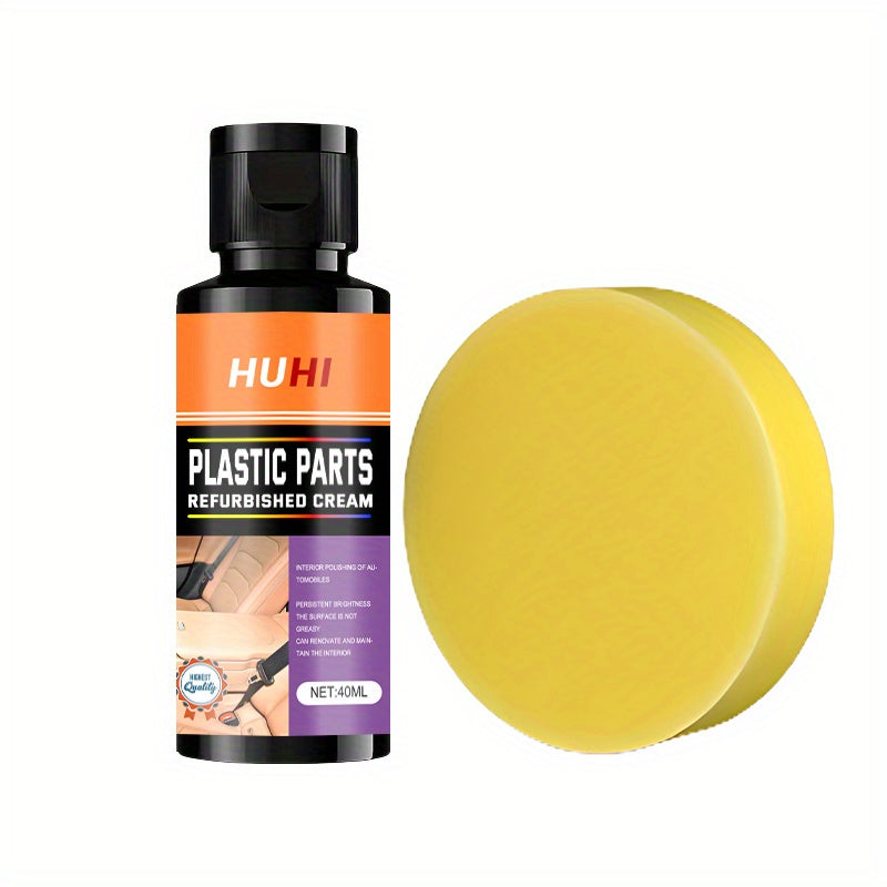 Crema de restauración para interior de coche 40ml Plástico ABS Cuero Salpicadero Negro Brillo de neumáticos