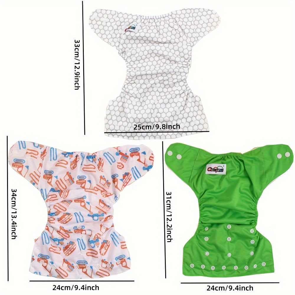 Paquete de 3 pañales de tela reutilizables de algodón para bebés y niños pequeños, pantalones de entrenamiento impermeables