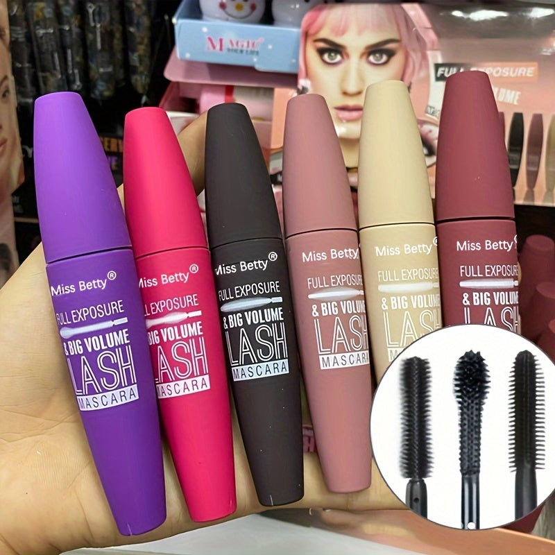 6-Pack Waterproof Long-Lasting Mascara for Big Volume and Natural Look Black Smudge-Proof Thickening Plant-Based Squalane