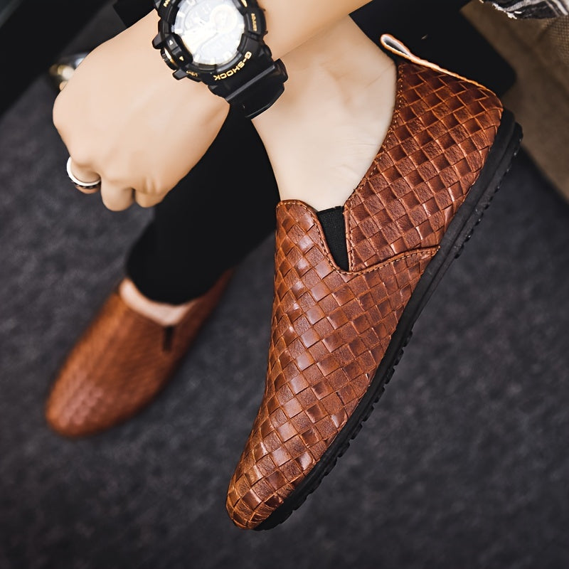 Men's Leather Loafers Slip On Casual Dress Shoes for Men