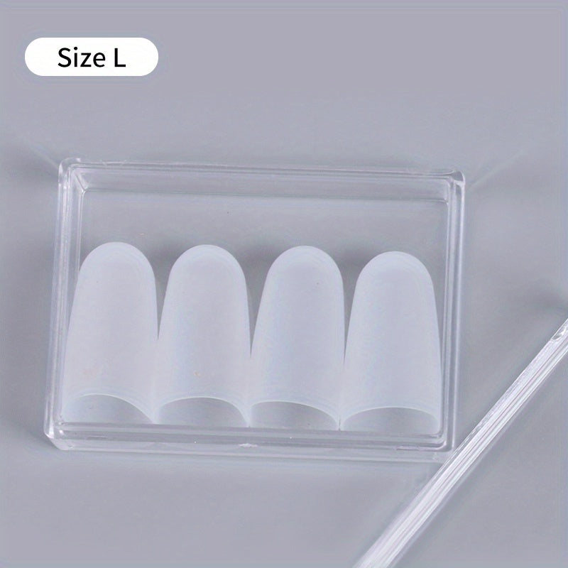 Protectores de dedos de silicona para guitarra blancos, antideslizantes, set de 4