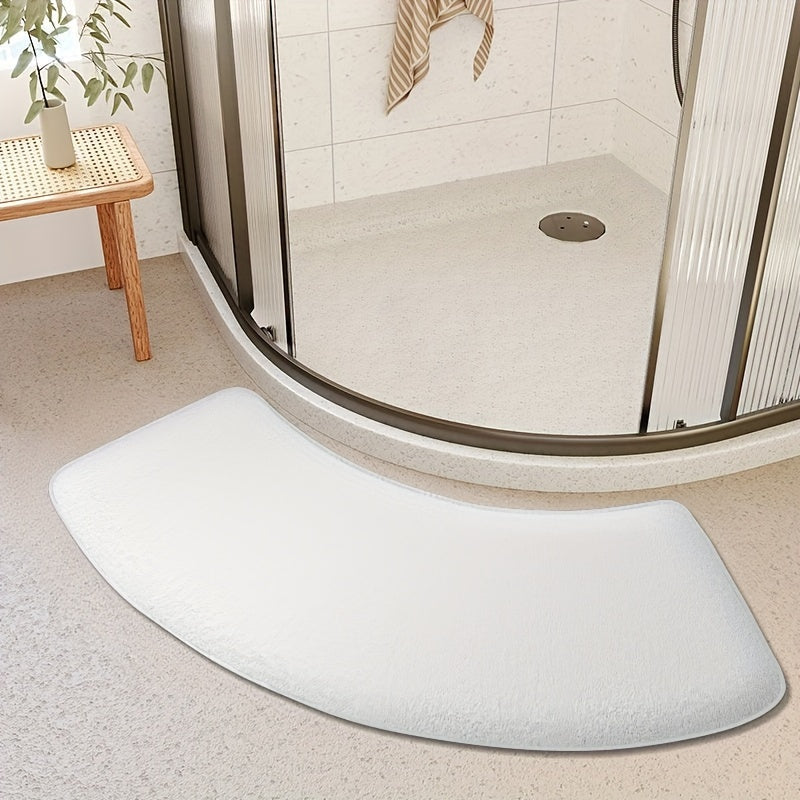 Non-Slip Polyester Bath Mat for Shower Door or Entryway, Low Pile, Easy to Clean