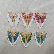 Christmas Angel Wings Brooches Set of 6 with Diamond Decor Stylish Jewelry Accessories