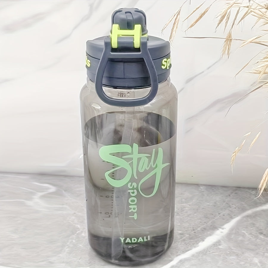 Large Capacity Clear Sports Water Bottle with Straw BPA-Free Leak-Proof 32oz