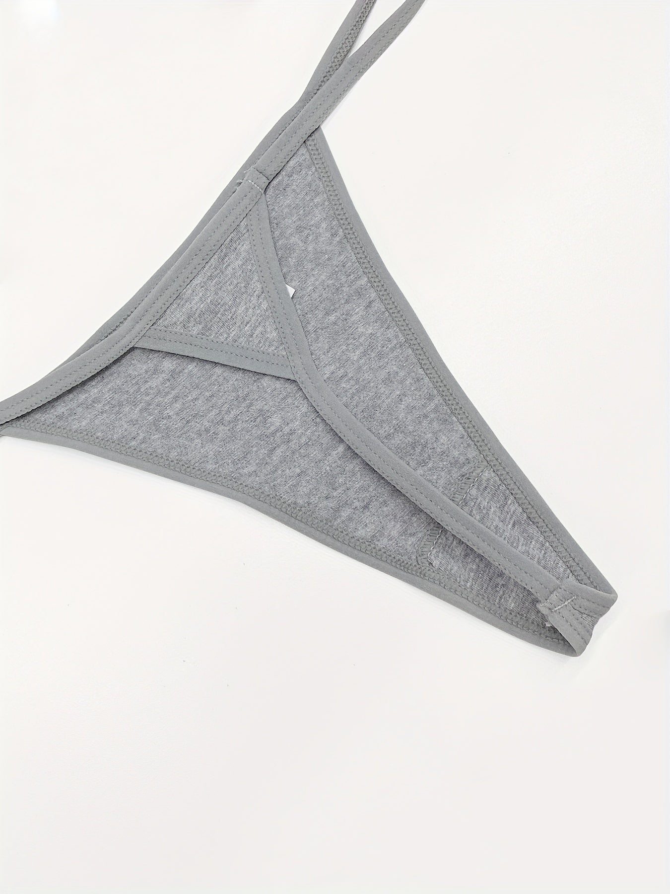 Plus Size Women's White Thong Panties with Soft Stretch Fabric and Drop Waist