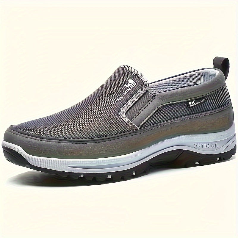 Men's Slip-On Sneakers Fabric Low Top Solid Color Casual Shoes