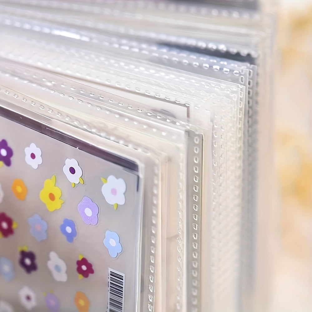 Double-Sided Nail Sticker Album Storage Rack with 80 Sheet Capacity for Home Organization