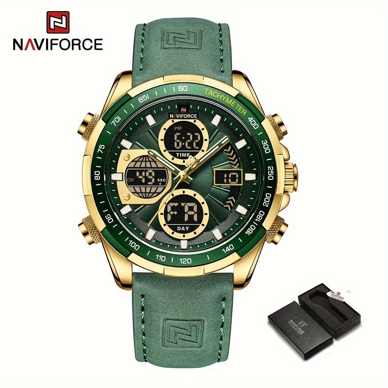 Men's Stainless Steel Sports Watch with Multifunctional Quartz and Luminous Display
