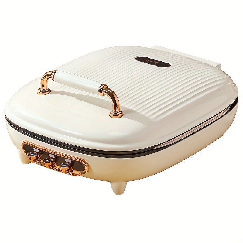 Uy uchun mo'ljallangan yangi katta ikki tomonlama pancake temir qilish mashinasi, chuqur plitalar bilan.