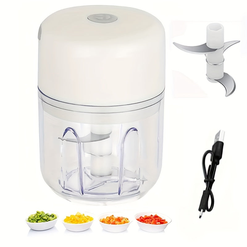 Electric Garlic Chopper 8.45oz Rechargeable Kitchen Shredder for Cooking