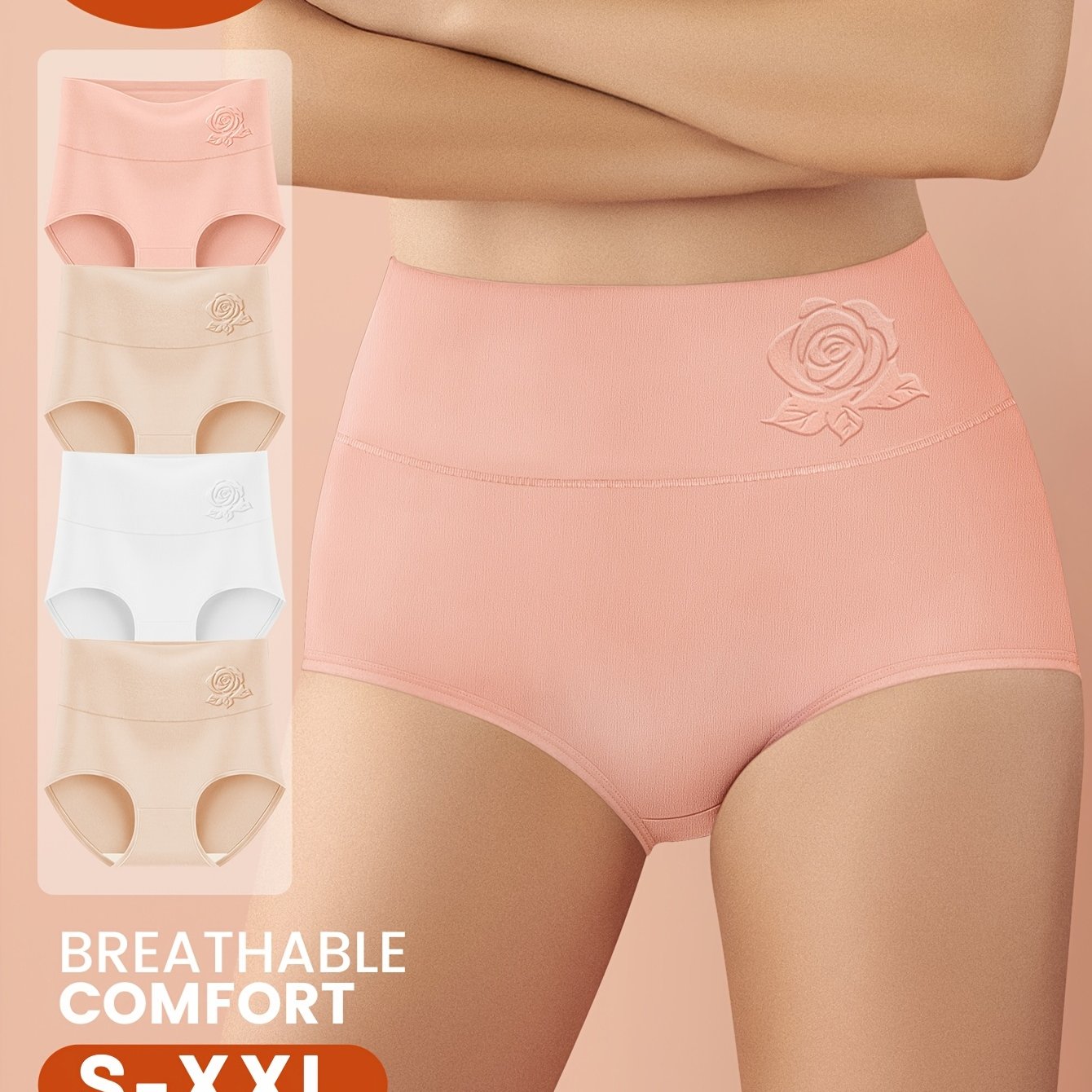 Ayollar uchun yuqori beldagi nazorat shalvarlari, bir rangda, qulay va nafas oladigan moslikni ta'minlaydi.