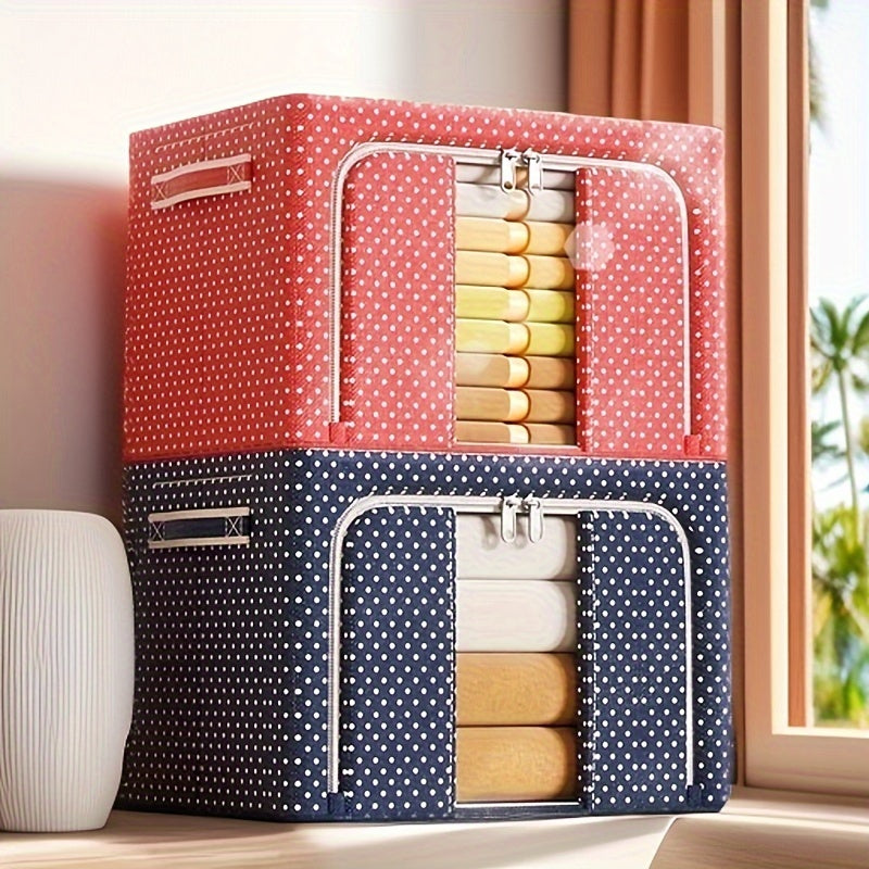 Caja de almacenamiento con estructura de acero plegable y tela Oxford, organizador bajo la cama para ropa y quilts