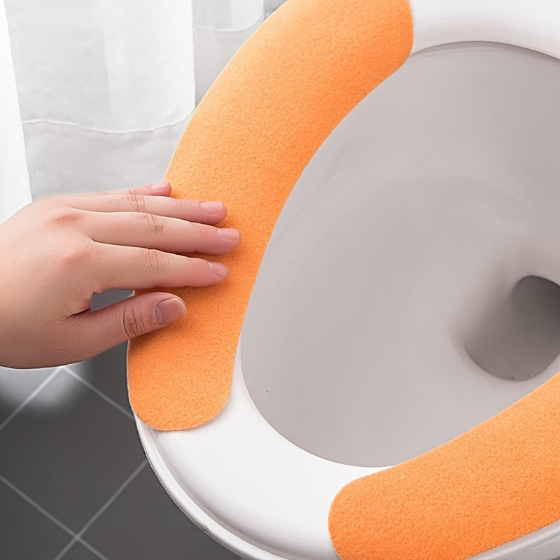 Universal Washable Toilet Seat Cover with Adhesive Non-Slip Mat