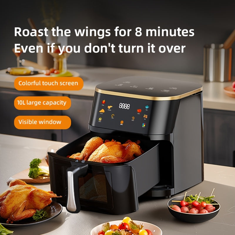 Digital oil-free rice cooker 6 preset cooking functions 10L air fryer for family camping